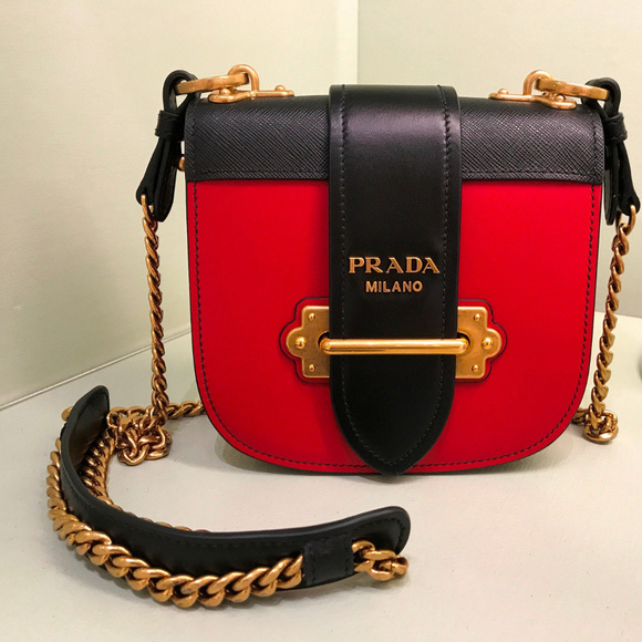 prada black red bag